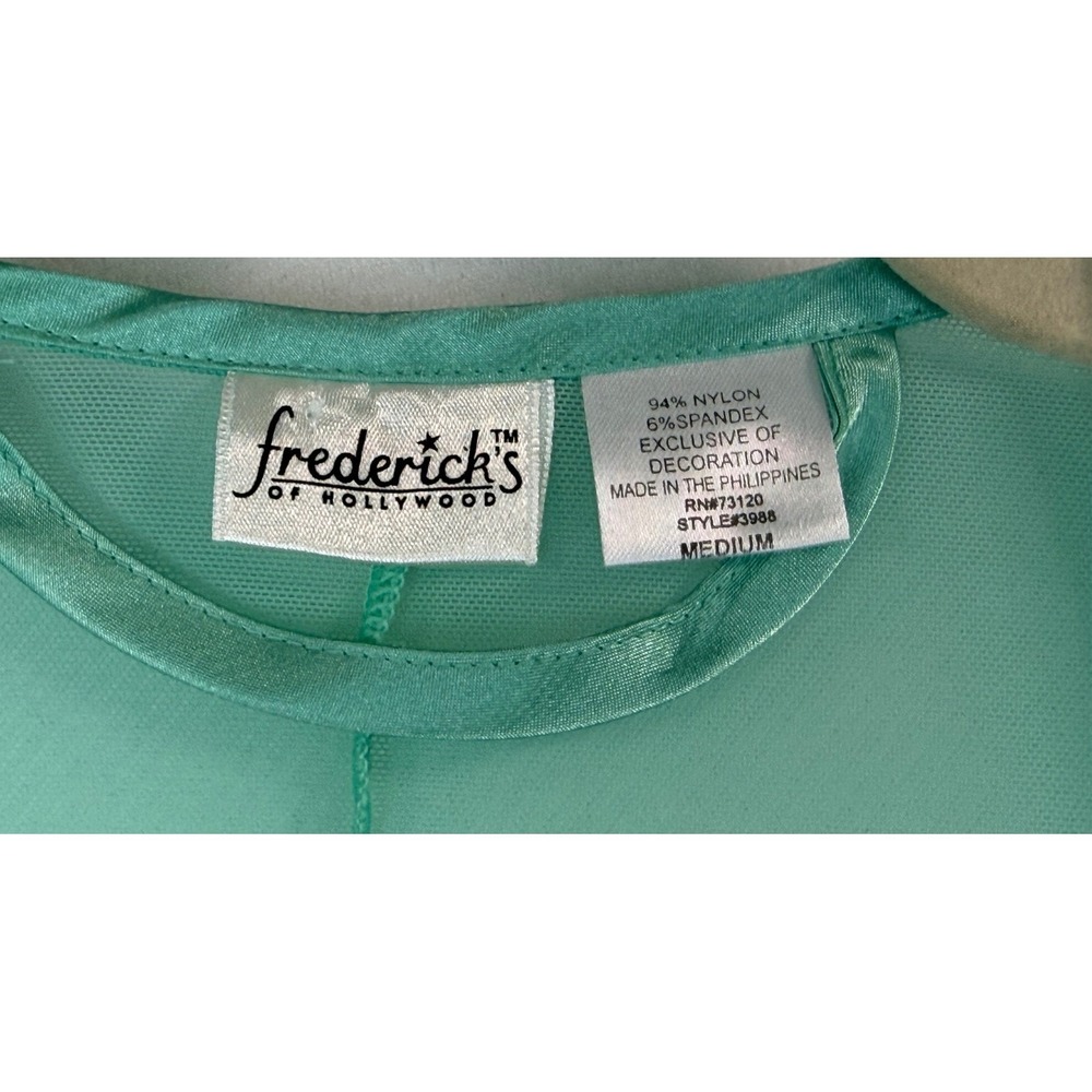 Vtg Frederick's of Hollywood Sheer Robe Mint Green Bell Sleeve RomanticSz M - Picture 7 of 9